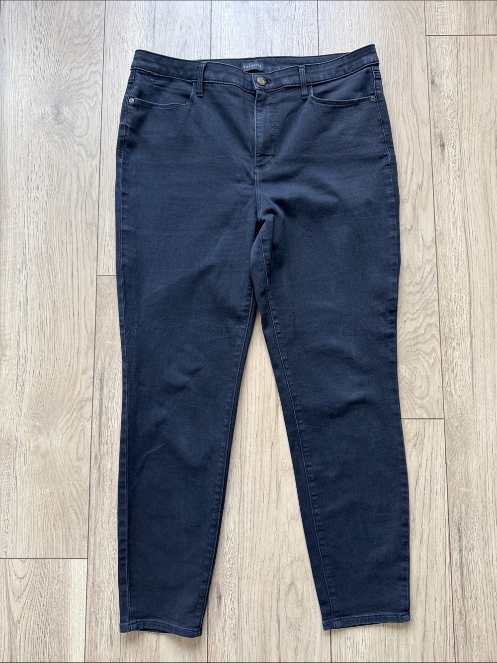 Talbots Jegging Jeans Women’s 14 Black Slim Stretch Denim Straight Leg Pockets